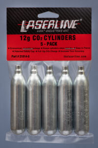 LaserLine 12 Gram Co2 Cylinders - 5 Count - Package - Part Number 21014-7-5
